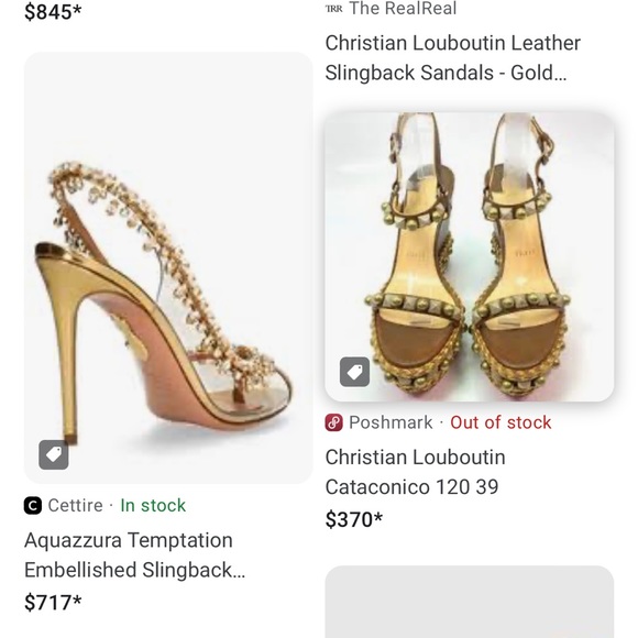 CHRISTIAN LOUBOUTIN Faridaravie 100 PVC Liege Pepite Gold Size 37.5  Woman’s 7.5 - Picture 16 of 16